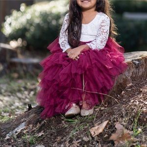 Lace dress burgundy color